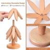 Wooden Christmas Tree Trivets, Set of 3 Coasters with Stand for Hot Dishes (Beech Wood) - Image 3