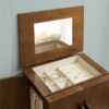 7-Drawer Wooden Jewelry Armoire with Flip Top (Brown) - Image 4