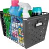 Stamped Steel & Wire Basket for Closet & Cubby Storage Vintage-Inspired Design - Image 3