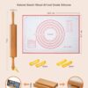 Classic 17" Wood Rolling Pin – Includes Silicone Mat & Adjustable Thickness Rings for Baking Pie Crust, Cookies, Pizza & Bread - Image 4