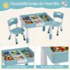 "4-in-1 Kids Table & 2 Chairs Set – Activity Table for Ages 3-10 (Grayish Blue)" - Image 4