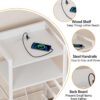 Furnulem White Nightstand with 5 Drawers, LED Light & Charging Station - Image 3