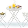 Alpine 3-Piece Folding Bistro Set – Indoor/Outdoor Table & Chairs (White) - Image 3