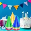 24-Pack Colorful Metallic Cone Party Hats – Kids & Adults, with Elastic String - Image 2