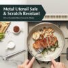 Hybrid Ceramic Frying Pan Set, Non Stick Frying Pans Set, 8 inch, 10 inch Tri-Ply Stainless Steel Ceramic Skillet with Stay-Cool Handle, Non Toxic, PFAS PFOA & PTFE Free, Dishwasher Safe - Image 4