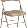 Set of 4 Folding Chairs with Padded Fabric Seats & Backs, 350 lbs Capacity, Metal Frame, Khaki - Image 5