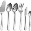 6-Piece Stainless Steel Silverware Serving Set – Dishwasher Safe Serving Spoons and Utensils - Image 3
