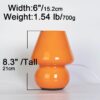Dimmable Mushroom Table Lamp, Retro Orange Accent for Bedroom & Desk Decor - Image 2