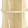 2 Tier Rotating Bookshelf with Legs, Small Stackable Display Revolving Bookcase - Image 3