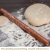 French Rolling Pin, 17.7" Extra Long Wooden Dough Roller – Classic Brown Baking Tool for Pizza, Pie, and Pastry - Image 2