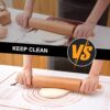 Classic Wood Rolling Pin – 17" Wooden Dough Roller with Silicone Mat Set for Baking Pie Crust, Cookies, Pizza & Bread - Image 4