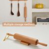 Classic 17" Wood Rolling Pin – Includes Silicone Mat & Adjustable Thickness Rings for Baking Pie Crust, Cookies, Pizza & Bread - Image 5