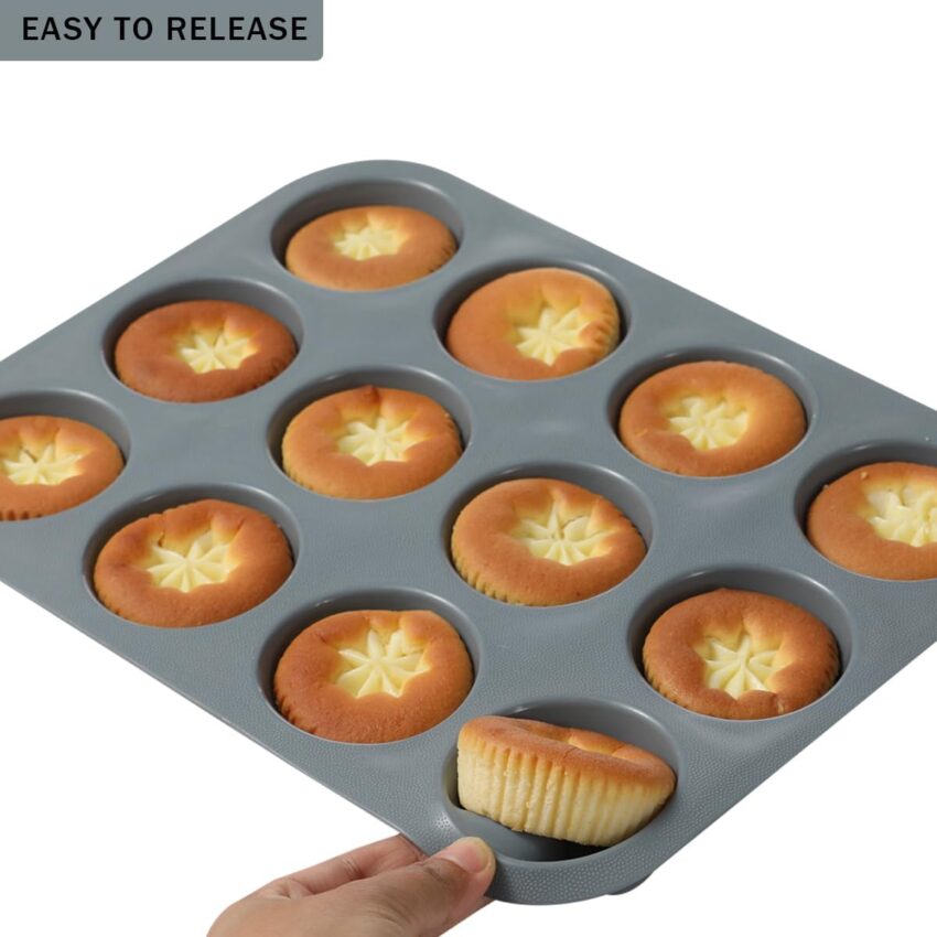 41-Piece Silicone Baking Set – Cake Molds, Muffin & Donut Pans, Baking Cups (Grey)