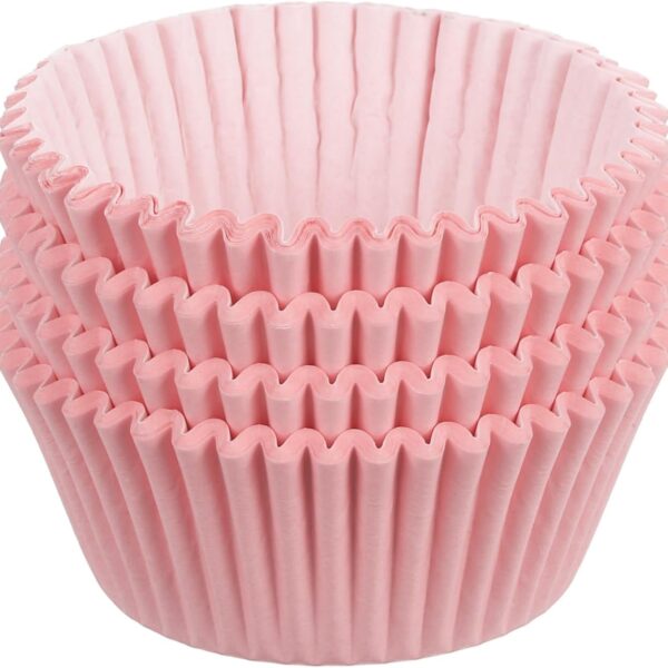 100-Piece Pink Cupcake Liners, Greaseproof Muffin Baking Cups