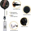 5 Pack Retractable ID Badge Holders with Swivel Clip – Black Badge Reels - Image 8