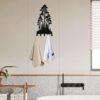 Metal Key Holder for Wall – Lofty Trees Design with 5 Hooks, Black Wall Decor - Image 4