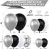 Black & Silver Balloon Garland Kit – 124pcs for New Year's, Graduation & Party Decorations - Image 2