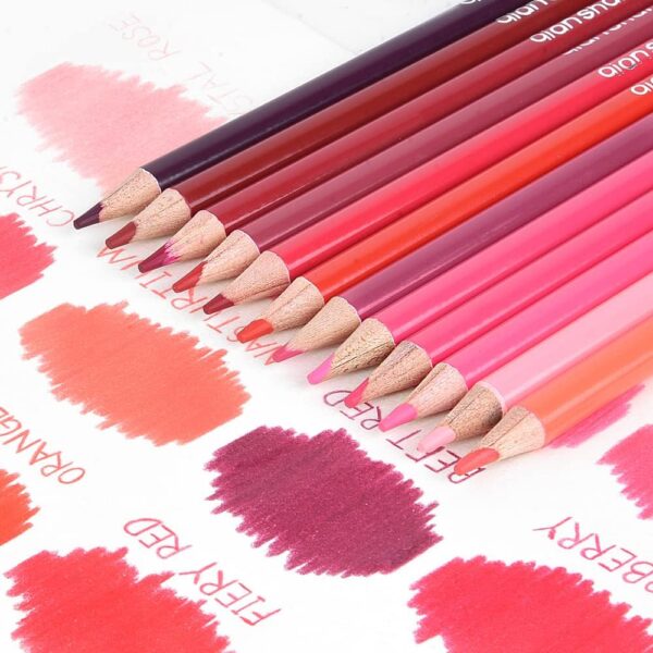 12 Red Oil-Based Colored Pencils – Pre-Sharpened Set for Drawing & Coloring