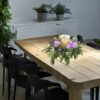 Hydrangea Floral Candle Holder Centerpiece – Artificial Silk Flowers with Glass Votive - Image 2