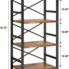 4-Tier Small Bookshelf – Rustic Brown Metal Bookcase for Storage & Organization in Home or Office - Image 7