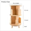 2 Tier Rotating Bookshelf with Legs, Small Stackable Display Revolving Bookcase - Image 4