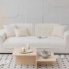 Velvet Quilted Couch Cover – Non-Slip, Soft Sofa Protector for Pets & Kids (Cream, 28"x28") - Image 2