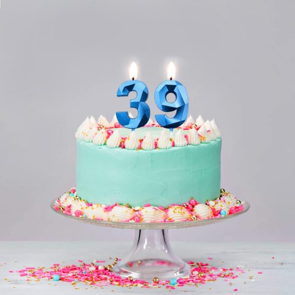 2" Number Birthday Candle – Cake Topper for Party, Anniversary, Milestone