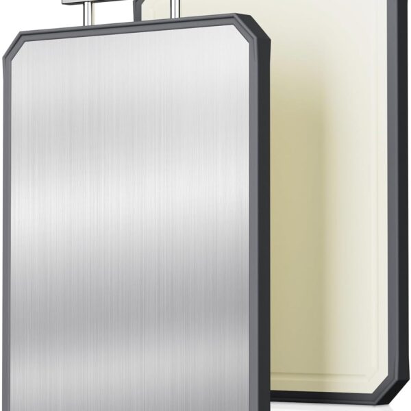 Stainless Steel Cutting Board – Double-Sided with Wheat Straw PP, Non-Toxic & Dishwasher Safe (16" x 11")
