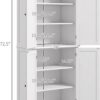 72.5" Freestanding Kitchen Pantry – Tall Storage Cabinet with 4 Doors & Adjustable Shelves (White) - Image 6