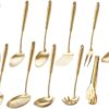 12-Piece Gold Kitchen Utensils Set – Brass Matte, 304 Stainless Steel Cooking Tools (Masher, Tongs, Spatula & More) - Image 6