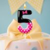 5th Pink & Black Birthday Candle – Minnie Mouse Cake Topper for Girls - Image 5
