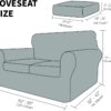 Checkered 3-Piece Loveseat Cover – High Stretch Slipcover for 2-Cushion Sofa, Pet-Friendly (Dark Gray, 55"-69") - Image 6
