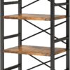4-Tier Small Bookshelf – Rustic Brown Metal Bookcase for Storage & Organization in Home or Office - Image 6