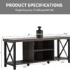 Grey TV Stand for up to 55" TVs – Open Storage & Shelves - Image 6