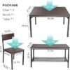 4-Piece Dining Table Set with Bench & Chairs – 43.3" Rustic Oak Kitchen Set for Small Spaces - Image 4
