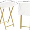 Set of 4 Folding TV Tray Tables with Storage Rack – Marble & Gold, Easy Assembly, DM50BZ01 - Image 5