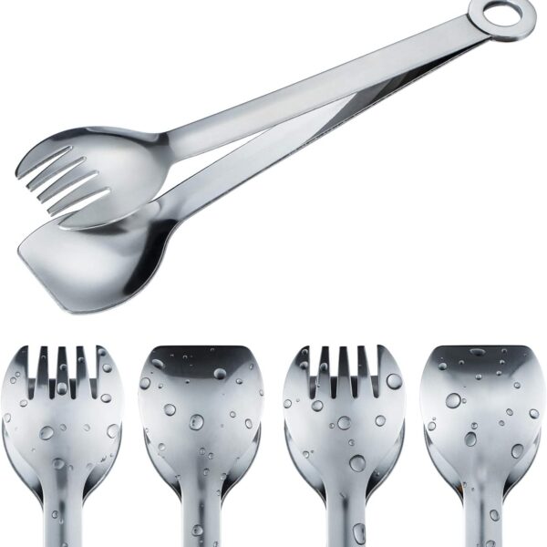 Mini Stainless Steel Appetizer Tongs Set of 4 – 6" Serving Tongs (Silver)