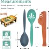 12-Piece Reusable Plastic Serving Utensils – 10" Spoons, Slotted Spoons & Tongs for Party Buffet (Orange/Blue/Yellow/Green) - Image 7