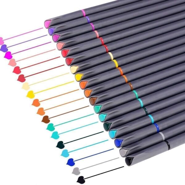 18-Color Journal Planner Pens – Fine Point Markers for Writing & Art