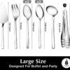 Large 18/10 Stainless Steel Serving Utensils Set – 10" Spoons, Forks, Tongs & Cake Server for Buffet & Parties - Image 3