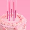 10 Pink Glitter Tall Cake Candles – Party, Birthday, Baby Shower Decor - Image 3