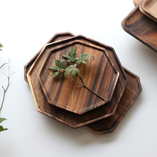 Set of 2 Acacia Wood Charcuterie Boards – Round & Square Serving Trays for Cheese, Fruit & Party Essentials
