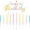 Happy Birthday Letter Candle Set – 10 Macaron Spiral Candles (2.95") - Image 2