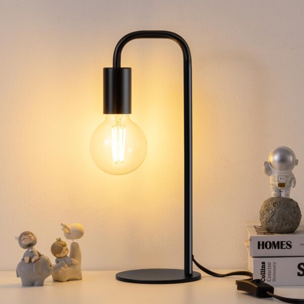 Industrial Table Lamp for Bedroom & Living Room – E26 Base, Wire Switch (Bulb Not Included)