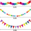 "35PCS Fiesta Party Decorations Set – Cinco de Mayo Paper Fans, Pom Poms, Pennants & Banners" - Image 3
