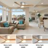 36" Quiet Ceiling Fan with Lights & Remote – White, 6-Speed, Solid Wood Blades - Image 5