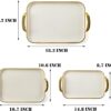 Set of 3 White Serving Platters with Handles – 18.3/16.7/14.8" Reusable Rectangular Trays for Dinner, Cake, Turkey & More - Image 7