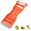 2-Piece 7-in-1 Vegetable Peeler Set – Multifunction Metal Slicer & Grater Tool (Orange) - Image 6