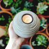 Tuva Orb Candle Holders (Set of 2) – Light Brown & White for Dining, Living Room & Table Decor - Image 2