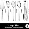 10" Heavy-Duty 18/10 Stainless Steel Hostess Serving Utensil Set – Spoons, Fork, Tongs & Server - Image 5